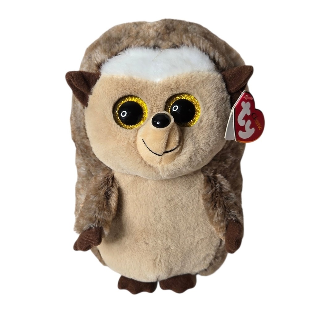 Ty Ida Hedgehog Classic Plush 9" NWT Woodland Forest Animal Gold Glitter Eyes